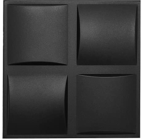 3D Wandpaneele Dekoren Wandverkleidung Deckenpaneele Platten Paneele Wanddeko Wandtattoos POLYSTYROL MATERIAL STYROPOR ARTIG 3D /5m²-20PCS Pillow Black 3mm stärke