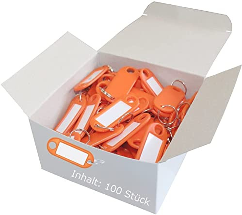 WEDO 100 Pcs Key Ring with Interchangeable Writeable Label