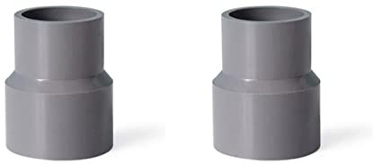 TOP-VIGOR 2Pcs PVC Reducing Coupling Hub by Hub 40mm X 32mm Pipe Fitting Adapter Connector Grey, Duct Reducer Pipe Fitting for Water Supplies Build