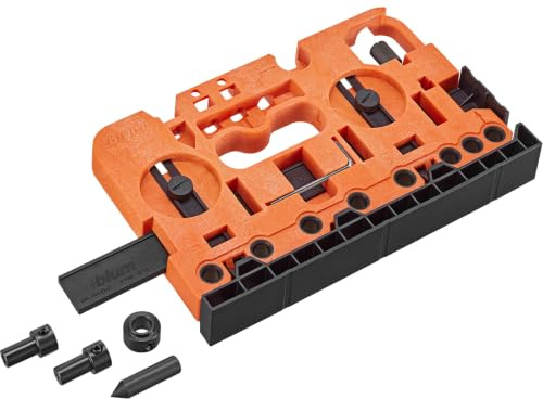 Blum Universal Bohrlehre für Boxsysteme | Bohrschablone Frontbeschläge | Für TANDEMBOX, METABOX, LEGRABOX & MERIVOBOX | Markieren & Vorbohren von Frontbeschlägen | Inkl. 2 Körnern | Made in Austria