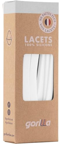 Gorilla - Lacets Elastiques Adultes et Enfants Plats et Larges - Gagnez du Temps, Adieu les Nœuds Bonjour le Confort - Autobloquants Ultra Résistants - 110 cm x 7 mm