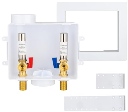 1 Piece EFIELD Sweat MIP Washing Machine Outlet Box,SS Hammer Arrestor | 1/2-inch Sweat MIP Washer Box with Center Drain-WM051(1)