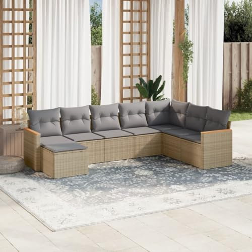 Festnight Loungemöbel Set mit Stauraum Gartenlounge XXL Groß Garten Lounge Rattan Sofa Outdoor Polyrattan Gartensofa Terrasse Terrassenmöbel Gartenmöbel Ecklounge Couch Sitzgarnitur