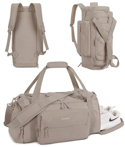 BAGSMART 4-IN-1 Gym Bag for Women Men, TSA Lightweight Duffle Bag for Travel with Shoe Compartment & Wet Pocket, 22L/30L/38L Tactical Backpack with 40oz Water Bottle Holder
