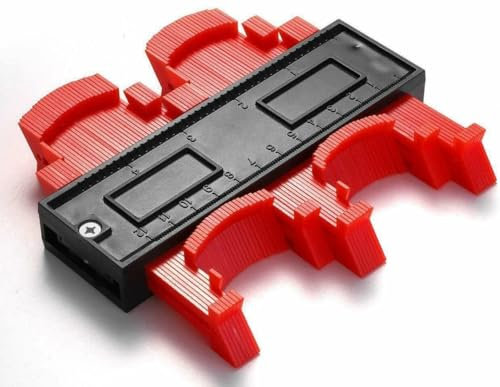 Red 12 cm/5 inch Contour Gauge – Profile Template Duplicator Tool for Accurate Shape Measurement, Irregular Contour Tracing Ruler for Flooring, Carpentry & Woodwork