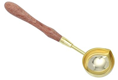 Anneome Wachssiegelstempel Eleganter Vintage aus Kupfer Löffel mit Holzgriff Leicht zu Reinigen Wachskupferlöffel zum Schmelzen von Wachssiegeln für Briefumschläge