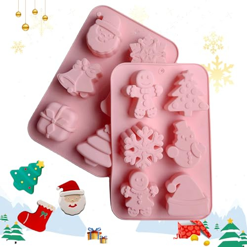 Mein HERZ 2 Stück Silikonformen für Weihnachten - Backformen für Kuchen, Schokolade, Lebkuchen, Gelee und Seife