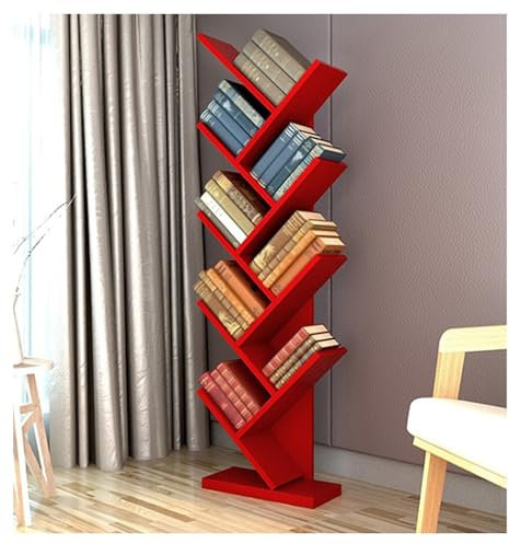 Eck-Bücherregal mit 9 Etagen, Baum-Design für CDs, Filme und Bücher, bodenstehendes Bücherregal für Schlafzimmer, Wohnzimmer und Heimbüro, modernes Aufbewahrungsregal (Farbe 6)