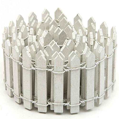 Mini recinzione in legno palizzata giardino fatato casa decorazione mini artigianato micro paesaggistica decorazione accessori fai da te, bianco