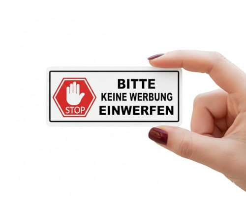 Magnetschild Aufkleber bitte keine werbung briefkasten|Magnetschild Stop! Bitte keine Werbung einwerfen! 8x3 cm | wetterfest | hoher Haftkraft| Aufkleber Briefkasten
