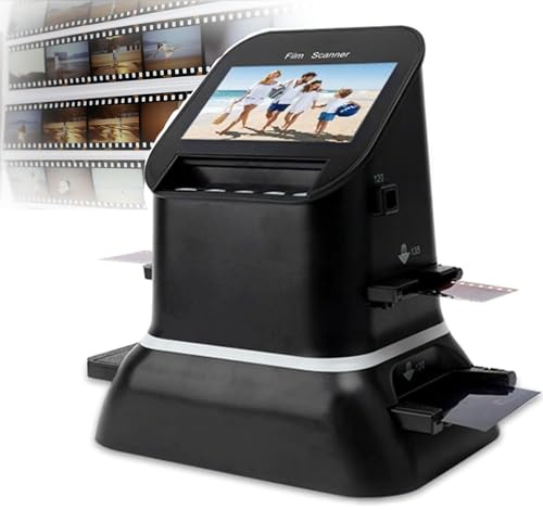 MINHUIJIHUI Scanner Diapositive e Scanner Negativi, Digitale 22 Megapixel, Pellicole 35mm, 135, 120, 126, 127, Supporto SD Card, Preview LCD, Convertitore JPEG Professionale
