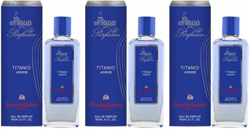 Agua de perfume para hombre Titanio, frasco 150 ml agua de perfume cautivador (Paquete de 3)