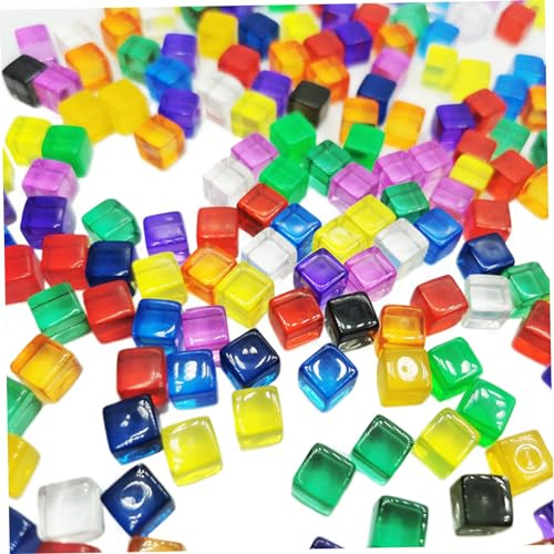 Hotainoys Dadi Colorati 200 Pezzi, Set di Dadi in Acrilico 8mm D6 Blocchi traslucidi Quadrati Giochi Fai da Te educativi Multicolori a 6 Lati per Giochi da Tavolo cubi acrilici
