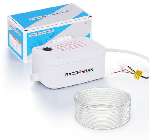 BAOSHISHAN Bomba de condensación, caudal 50 L/h, altura de descarga 12 m | incluye tubo de 5 m, bomba de agua de condensación adecuada para aire acondicionado de 8 kW
