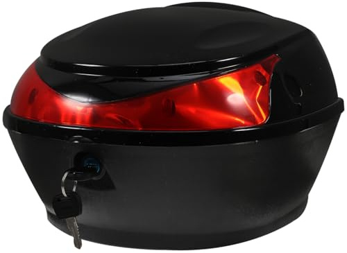 LIOOBO Motorcycle Rear Top Box Tail Trunk Luggage Storage Carrier Case for Motorcycle Scooter with Mounting Hardware (Black)