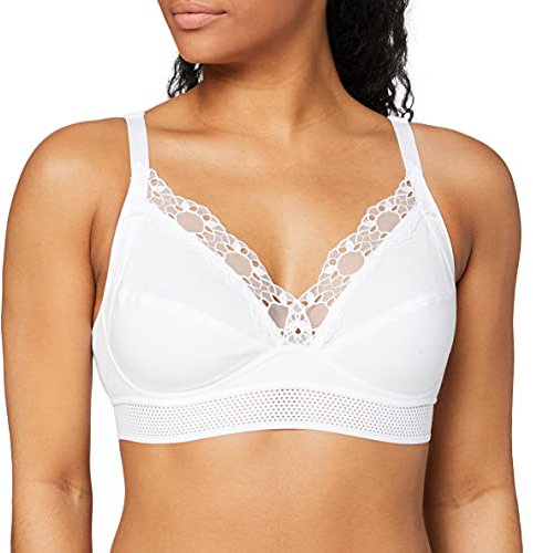 Playtex Reggiseno Senza ferretto Feel Good Support in Cotone Bio Donna x1, Bianco, 36/4C
