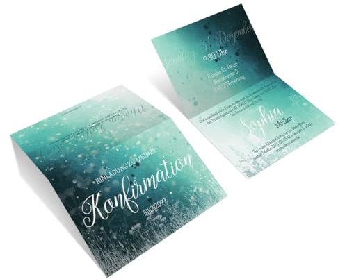 10 x Konfirmation Einladungen Einladungskarten individuelle Klappkarten - Wiesentau