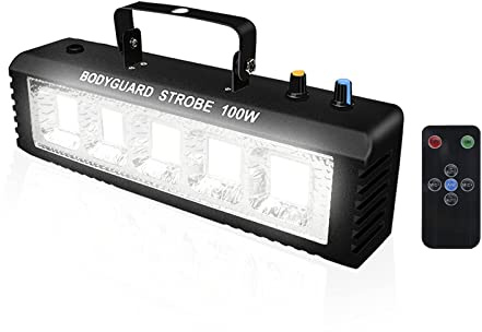 Strobe Stage Lights Sound Activated, Led Strobe Light 100W, Halloween Light Effect with Remote Control, Professional DJ Party Lights for Banquet Host