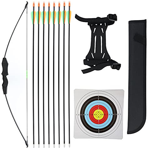 Drake Youth Bogen Set für Kinder und Jugendliche 43 Zoll 10-20 lbs Jugendbogen Pfeil und Bogen Armschutz Zielscheibenauflage Köcher