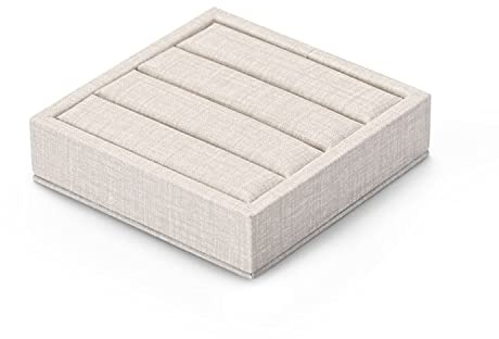 Oirlv kleine Schmucktabletts tragbare High-End PU-Leder einfache Mode Ring Ohrringe Display Tablett Schmuck Display Requisiten nach Hause Platzierung Lagerung Ablagefach (Beige, 9 * 9 * 2.5)