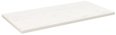 vidaXL Tischplatte Weiß 110x55x2,5 cm Massivholz Kiefer Rechteckig