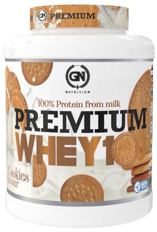 GN Nutrition Premium Whey 100% 2kg | Sabor GALLETA MARIA | Proteína Con Vitamina B6 y DigeZyme | Ideal para Deportistas