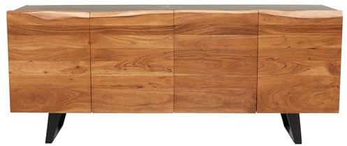 Riess Ambiente Industrial Design Sideboard Organic Artwork 180cm Akazie Massivholz Eisengestell, Massive Kommode für Dein Wohnzimmer