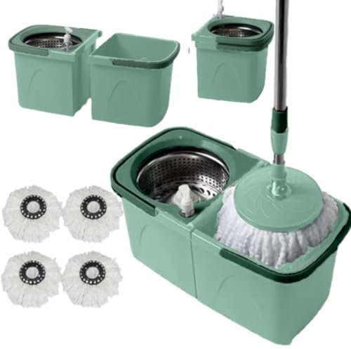 *NEW* SCRATCH ANET Revolving Spin Mop and Bucket With 5. Extra Pads Perfect For Easy Cleaning. (SPLIT MOP AND BUCKET)