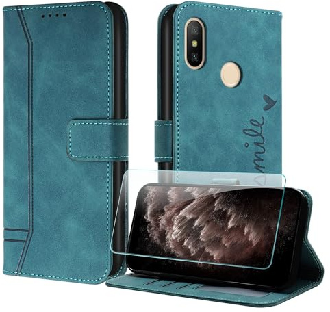 JayModCase Funda para Xiaomi Redmi 6 Pro/mi A2 Lite, Tipo Libro Flip Carcasa con Protector Pantalla | Ranura para Tarjeta | Soporte Plegable Funda para mi A2 Lite - Verde