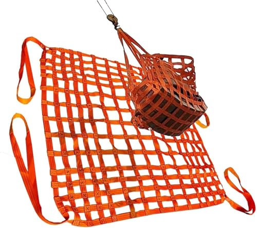 SSDDLZEQ Hebenetz Heavy Duty, Cargo Sling Hebenetz, Frachthandhabung, Cargo Sling Hanger Net, Orange (Size : 2 X 2M/Mesh 20cm/Load 3.5t)