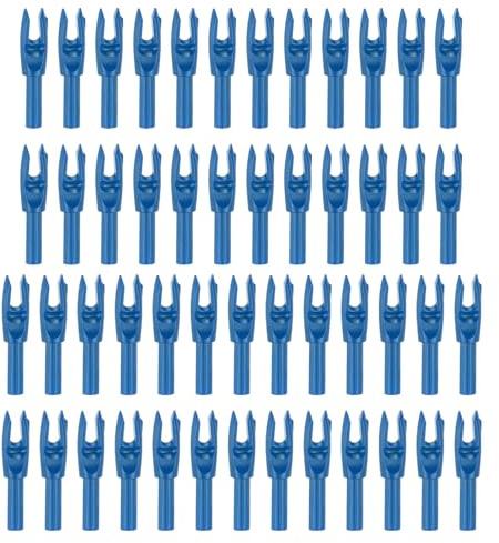PATIKIL Encoches de Flèche d'Archerie 4,2 mm 0,165, 50 Pièces Insert Arrow Nock Replacement pour Flèches de Chasse Arc Composé Arc Recurve, Bleu