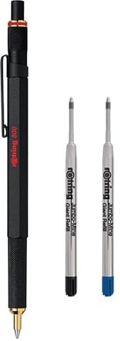 rOtring 800 Kugelschreiber-Set, mittlere Spitze, schwarze Tinte, 2-teiliges Set
