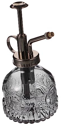 Gogogmee Transparente Glas Sprühflasche Vintage im Relief Design für Kleine Zimmerpflanzen und Bonsai Präzise Wasserabgabe Komfortabler Griff Dekorative Gartengießkanne