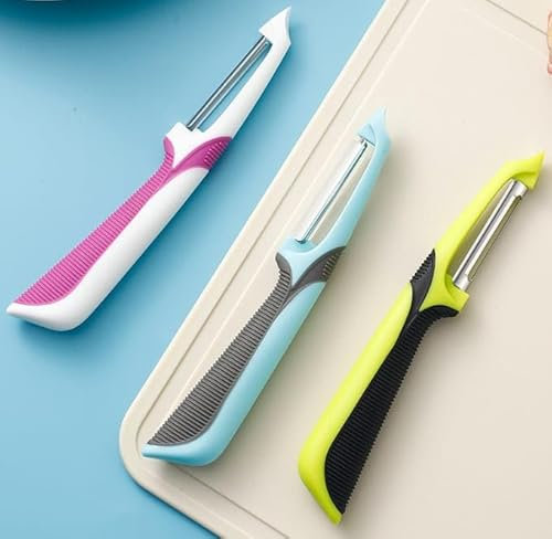 3 Pack Stainless Steel Vegetable & Fruit Peelers – Sharp Blade with Ergonomic Non-Slip Handle for Potatoes, Carrots & More