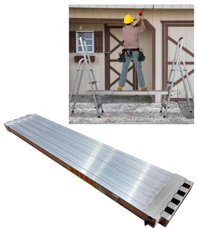 Plataforma de Trabajo Plataforma de Andamio para Interior y Exterior Tablón de Trabajo, Escalera de Plataforma de Trabajo para Pintores, Tabla de Andamio Retráctil para Construcción Limpieza de Techos