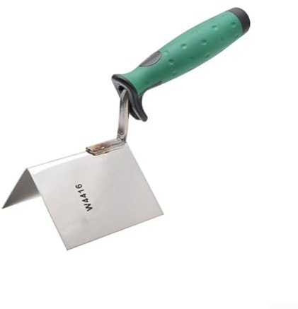 Eawfgtuw Truelle d'angle multifonction en acier inoxydable pour cloison sèche, spatule de plâtrage à angle de 90 degrés, truelle en acier inoxydable pour la construction industrielle domestique, 21 cm