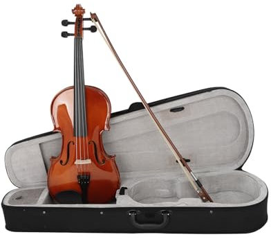VOCUE 4/4 Akustische Bratsche mit Bogen & Tragetasche Fichte Massivholzplatte Natur Viola Saiten Musikinstrument Dauerhaft