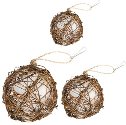 TOBBOMEY 3stücke Teiliges Vogel Kugelförmig Für Kolibris Und Kleine Vögel Nistmaterialhalter Für Garten Terrasse Balkon Leicht Dekorativ Einfach Zu Pflegen Geschenk Für Vogelliebhaber