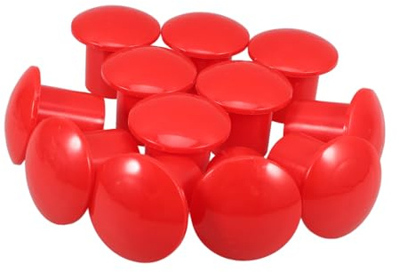 EXCEART 12 Capuchons Rouge De Protection Pour Barres D'Armature En Plastique Sécurité Chantier Renforcement Durable Embouts Champignon 2.24X2.24X2.01In