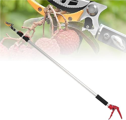 Tree Pruner, Tree Loppers Long Reach Telescopic, Fruit Picker With Rotating Blade Head, Pole Saw Loppers With Lightweight Aluminum Extendable Handle For Tree Branch Cutter, 3m