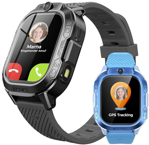 Smartwatch Kinder GPS und Telefon - ChatGPT AI kinderuhr mit Videoanrufe, Sprachchat, SMS, WiFi, 47 Spiele, Schulmodus, 4 Sportmodi, Schrittzähler, Kindergeschenke für Teenager ab 4 Jahren (Grau)