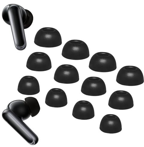 Aiivioll 6 Pairs Soundcore P40i Ear Tips Compatible with Anker Soundcore P40i Replacement S/M/L 3 Size Soft Rubber Silicone Flexible Eartips Earplug Gel Skin Cover Fit in Case Accessories - Black