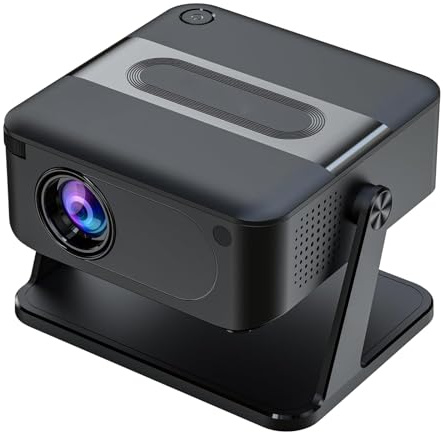 TsoLay Proyector De Video 4K, Proyector Inteligente Wi-Fi 1280x720P con Soporte, Corrección De Enfoque Manual 5.0, 6000 Lúmenes Wi-Fi Bluetooth, Ideal para Acampar Al Aire Libre, Juegos Y Dormitorios