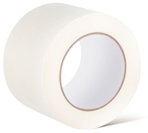 FIXOSHEE Cinta de Enmascarar Ancha 8 CM X 50 M Blanca Cinta de Pintor de Papel de Alta Viscosidad Fácil Corte y Reposicionable para Pintura Manualidades y Protección de Superficies