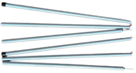 Wlinfetity Telescopic Tarp Poles 1.6m and 2m for Awning Sun Shade Sail Beach Canopy Camping Tent Pole Set of 2 Silver