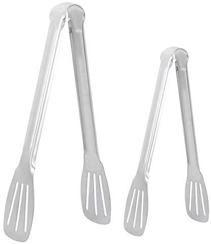 Omabeta Pinces de Service Anti-chaleur en Acier Inoxydable, pour la Cuisine, Pinces à Gâteau au Pain et au Steak de 9.3 et 11.4 Pouces pour la Salle à Manger