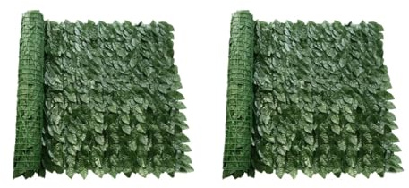 TXLEAPEY Blatt Zaun Panels Kunststoff Künstliche Hecken Wand Bildschirm Stitchable Greenery Multifunktionale Garten Home Decor(2 PCS)