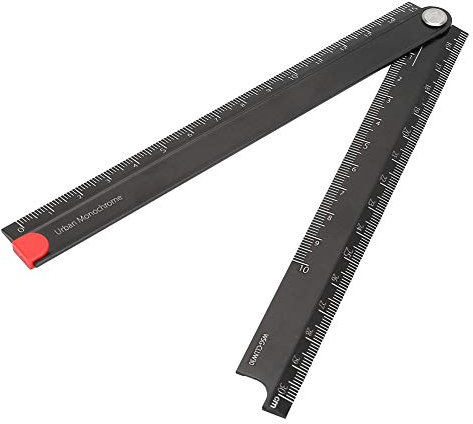Zollstock, 0-300mm Messbereich 90 ° Zollstock Aluminiumlegierung Metall Papier Schreiblineal für mechanische Fertigung Glasbearbeitung