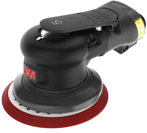 3M Pneumatischer Exzenterschleifer – Xtract ROS 88937, 12,7 cm, nicht vakuumfrei, 3/16 Zoll Orbit, leicht und bequem, 12000 U/min, 209 W Motor, 3 Geschwindigkeitsstufen mit Daumensteuerung