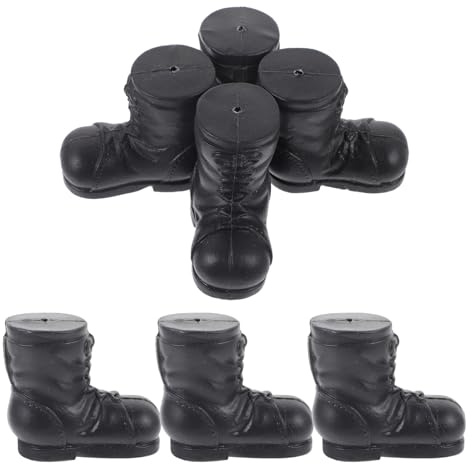 ABOOFAN Mini Santa Claus Boots, 10pcs Miniature Christmas Gnome Shoes Dollhouse Christmas Boot for DIY Craft Project Table Centerpiece